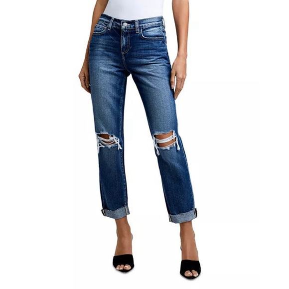 L'AGENCE Olga High Rise Cigarette Cuffed Cropped Straight Jeans Sz 29 NWOT - Picture 2 of 16